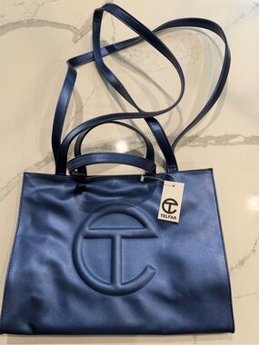 Brand NEW Telfar Metallic Blue Tote Bag